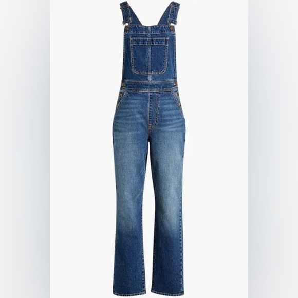 J. Crew Classic Straight Leg Overalls All-Day Stretch In Indigo - Picture 1 of 13